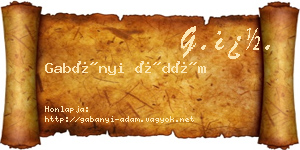 Gabányi Ádám névjegykártya